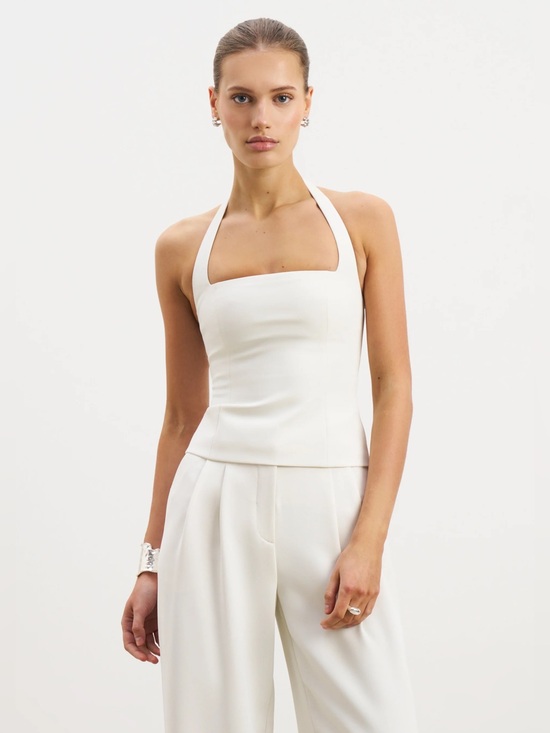 Because Of Alice Tops - Because of Alice Effortless Tailored Halter Bodice Top